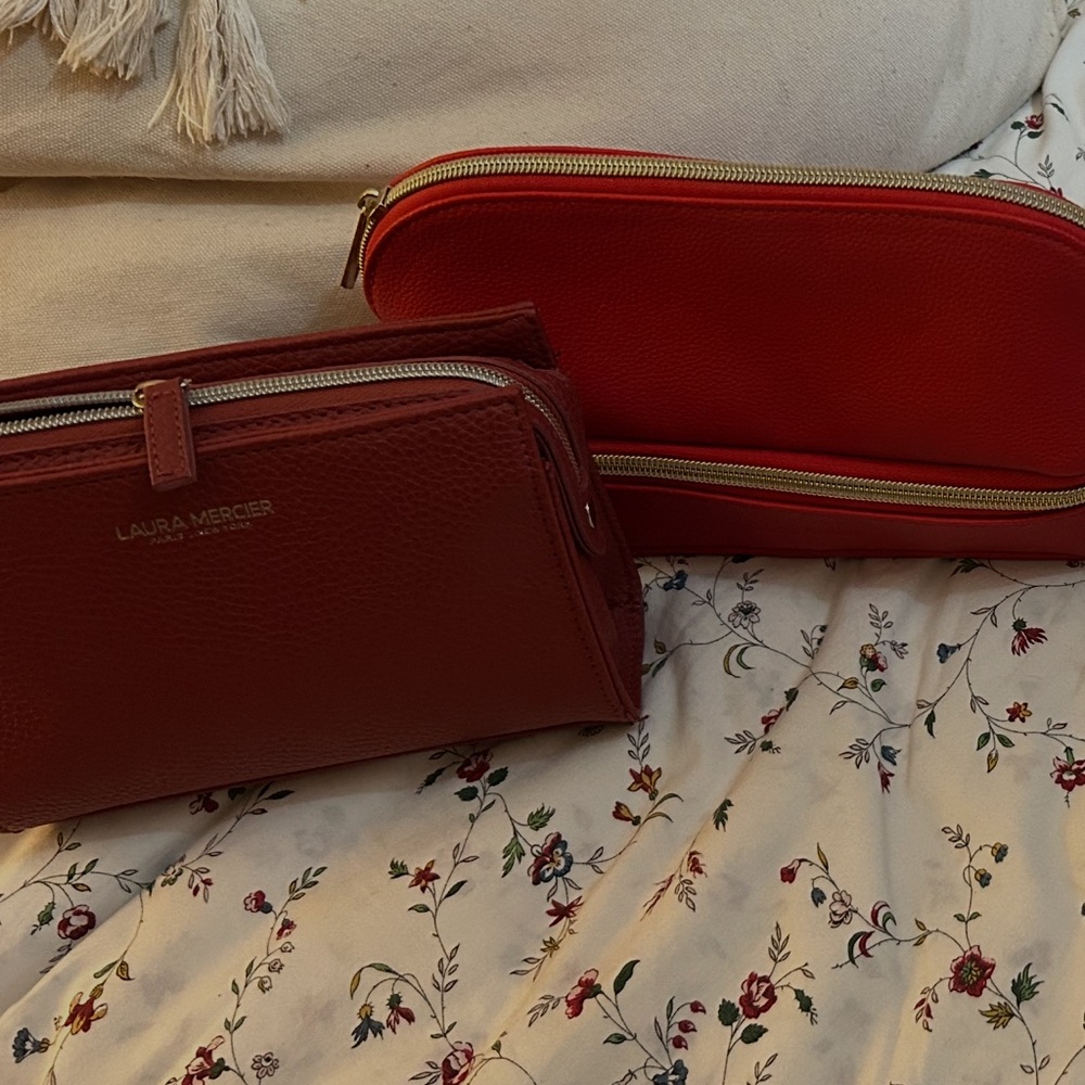 Laura Mercier Red Cosmetic bag Elizabeth arden and Joan & david travel bag